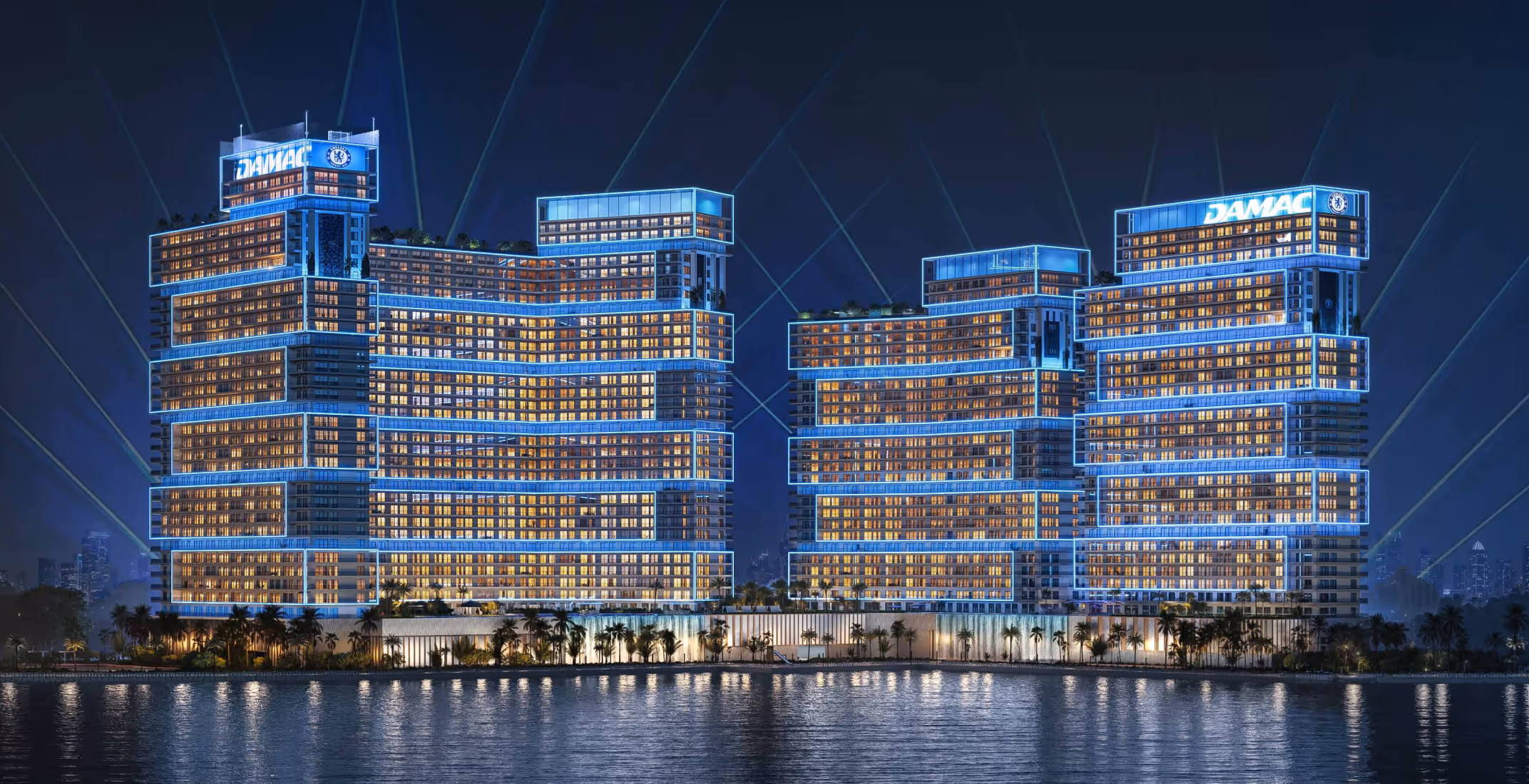 Chelsea Residences by DAMAC brings the prestige of Chelsea Football Club to the heart of Dubai. Located in the innovative Dubai Maritime City, these luxury residential towers offer an unparalleled blend of sporting energy, resort-style living, and world-class wellness. Experience the ultimate waterfront lifestyle, inspired by the dynamism of London and the elegance of Dubai.